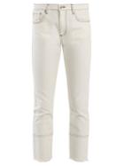 Matchesfashion.com Msgm - High Rise Straight Leg Cropped Jeans - Womens - White