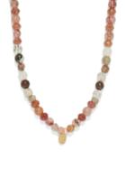 Matchesfashion.com Musa By Bobbie - Diamond, Quartz & 18kt Gold Bead Necklace - Womens - Pink