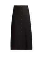 Matchesfashion.com A.w.a.k.e. - Cotton Blend Midi Skirt - Womens - Navy
