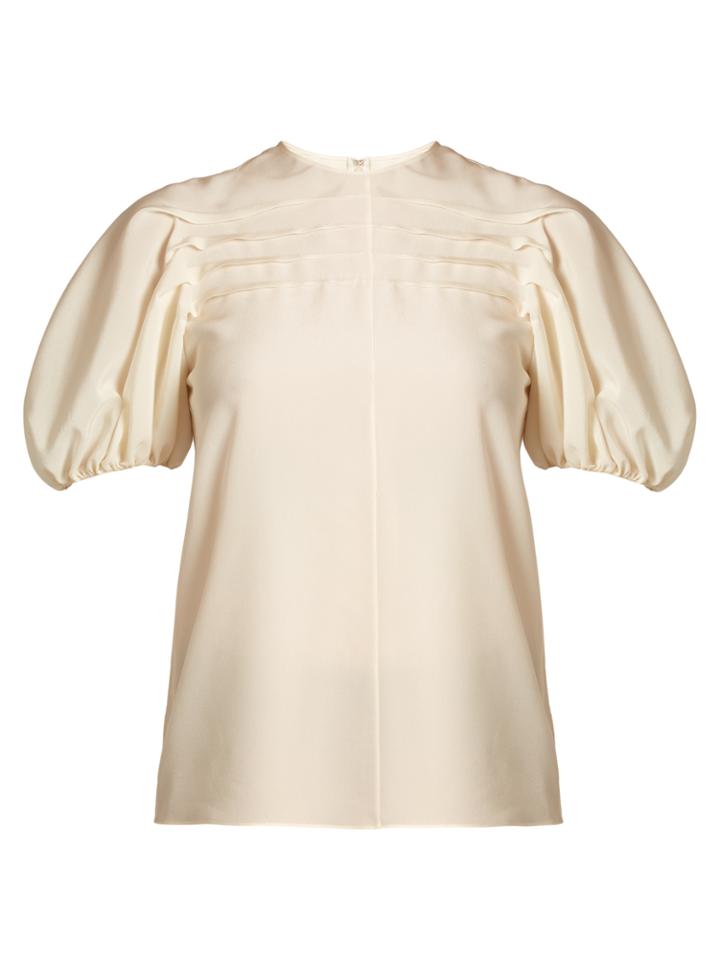 Valentino Pintuck-pleated Crepe De Chine Top