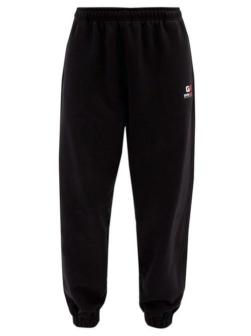 Matchesfashion.com Balenciaga - Gym Wear Logo Cotton-jersey Track Pants - Mens - Black