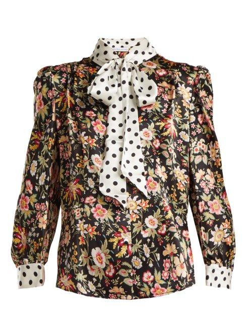 Matchesfashion.com Edeltrud Hofmann - Dia Contrast Panel Silk Blouse - Womens - Black Multi