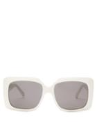 Matchesfashion.com Celine Eyewear - Oversized Square Acetate Sunglasses - Womens - White