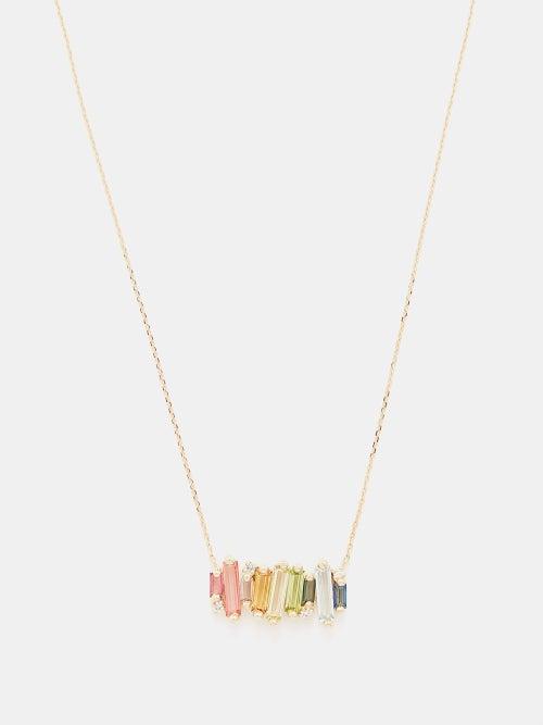 Suzanne Kalan - Rainbow Diamond & 14kt Gold Necklace - Womens - Gold Multi