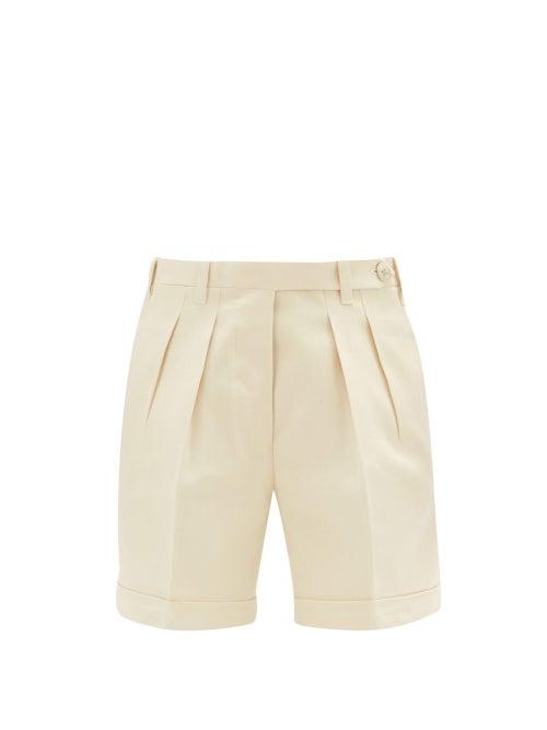 Matchesfashion.com Giuliva Heritage Collection - The Husband Pleated Cotton-twill Shorts - Womens - Beige