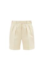 Matchesfashion.com Giuliva Heritage Collection - The Husband Pleated Cotton-twill Shorts - Womens - Beige