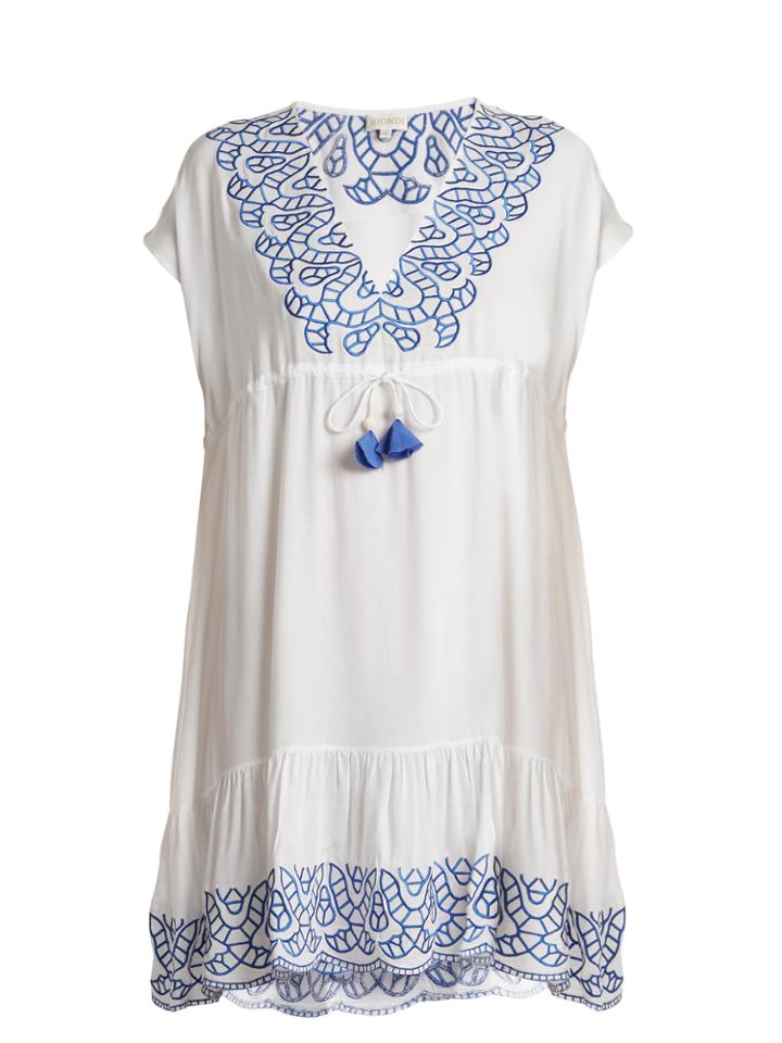 Biondi Ciel Embroidered Drawstring Dress