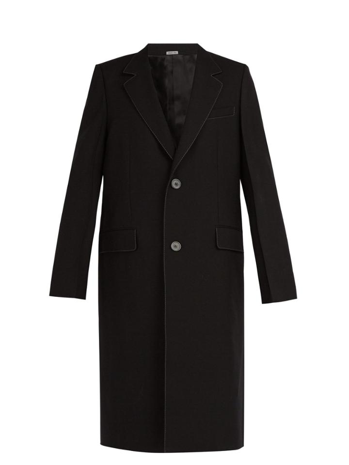Lanvin Contrast-stitching Wool-twill Coat