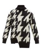 Matchesfashion.com Alexander Mcqueen - Blown Out Houndstooth Mohair Blend Sweater - Mens - Black White