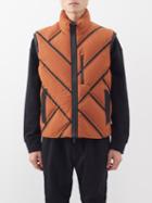 Zegna - Quilted Down Laminated-shell Gilet - Mens - Orange