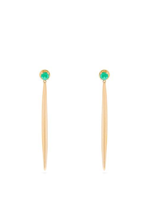 Matchesfashion.com Ileana Makri - Grass Emerald & 18kt Gold Earrings - Womens - Gold