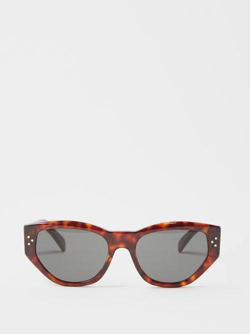 Celine Eyewear - Bold Story Cat-eye Acetate Sunglasses - Womens - Brown Multi