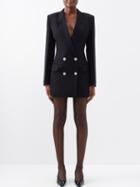 Victoria Beckham - Double-breasted Wool-gabardine Blazer Mini Dress - Womens - Black