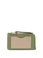 Matchesfashion.com Loewe - Anagram-logo Zipped Leather Cardholder - Womens - Green Multi