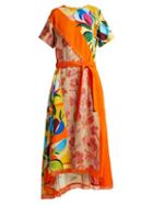 Matchesfashion.com Mary Katrantzou - Rosa Floral Print And Embroidered Twill Dress - Womens - Multi
