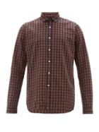 Matchesfashion.com Oliver Spencer - Clerkenwell Tab Checked Cotton Blend Shirt - Mens - Orange Multi