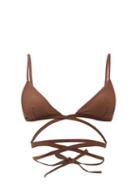 Matchesfashion.com Matteau - The Wrap Triangle Bikini Top - Womens - Brown