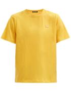 Matchesfashion.com Acne Studios - Nash Face Logo-appliqu Organic-cotton T-shirt - Mens - Yellow