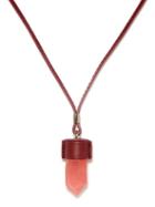 Chlo - Jemma Quartz And Leather Necklace - Womens - Burgundy
