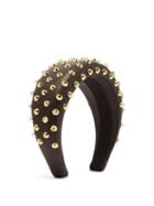 Matchesfashion.com Prada - Stud Embellished Leather Headband - Womens - Black