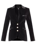 Paco Rabanne - Satin-trimmed Single-breasted Velvet Blazer - Womens - Black