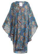 Matchesfashion.com Etro - Abstract Paisley Print Crepon Kaftan - Womens - Blue Multi