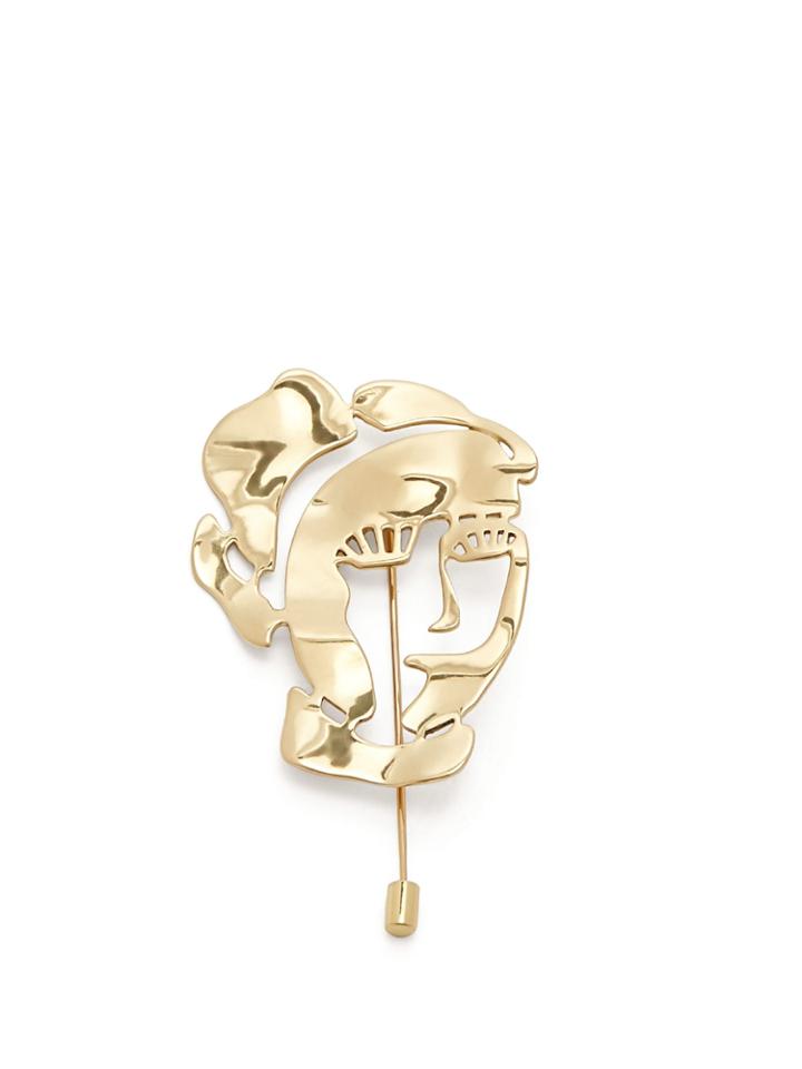 Ellery Gold-plated Face Brooch