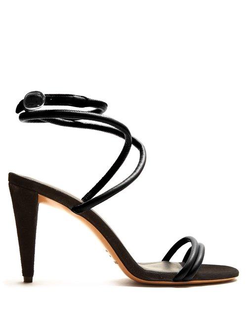 Matchesfashion.com Isabel Marant - Abigua Tie Ankle Leather Sandals - Womens - Black