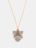 Begm Khan - Orchid 24kt Gold-plated Necklace - Womens - Crystal Multi