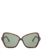 Matchesfashion.com Celine Eyewear - Butterfly Cat Eye Acetate Sunglasses - Womens - Red Multi