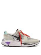 Matchesfashion.com Golden Goose Deluxe Brand - Running Sole Low Top Glitter And Suede Trainers - Womens - Silver Multi