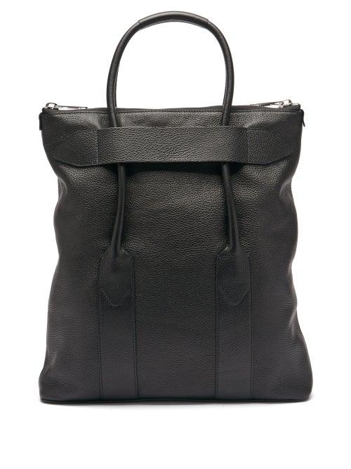 Matchesfashion.com Maison Margiela - Foldable Grained-leather Tote Bag - Mens - Black