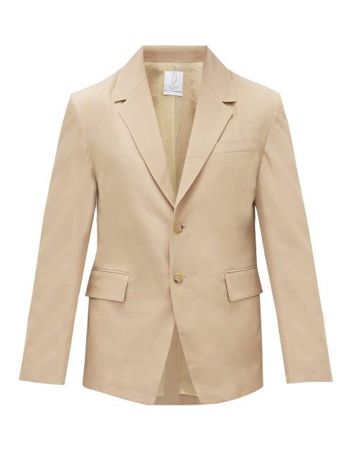 Matchesfashion.com Deveaux - Single-breasted Technical Twill Short Jacket - Mens - Beige