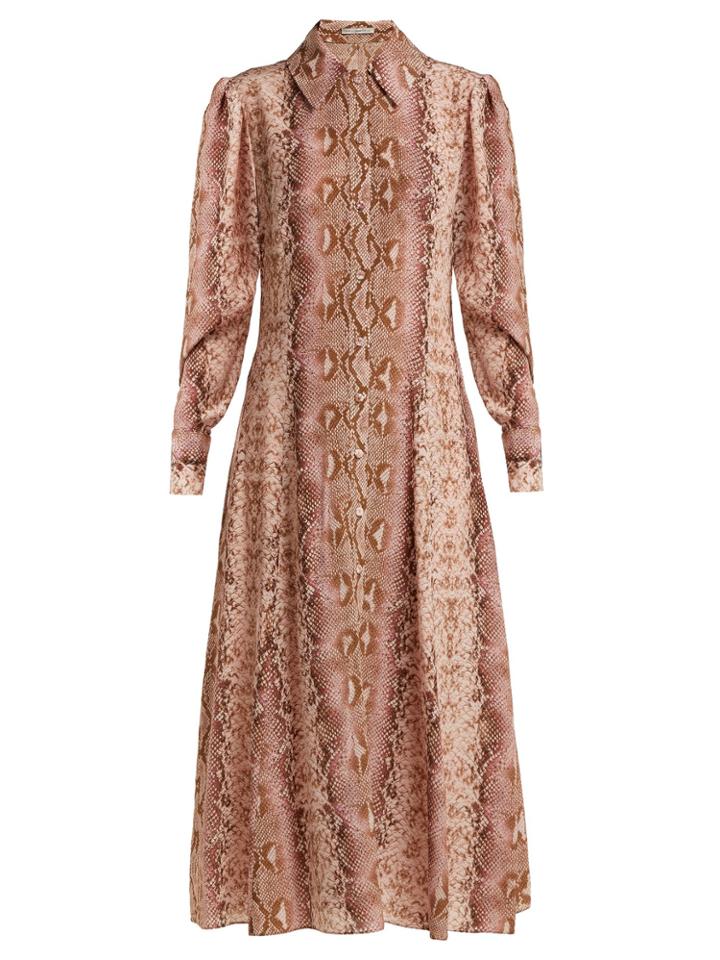 Emilia Wickstead Lucinda Python-print Silk Shirtdress