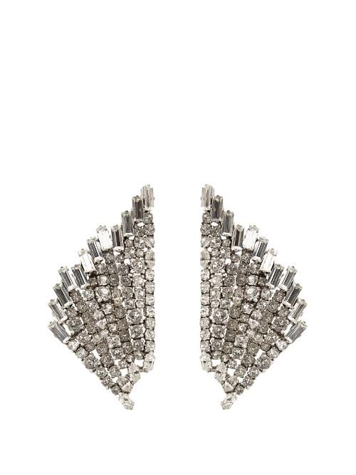 Saint Laurent Cocktail Wing Embellished Clip-on Earrings