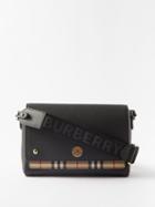 Burberry - Note Medium Canvas And Leather Shoulder Bag - Womens - Black Multi