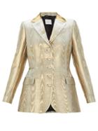 Matchesfashion.com Racil - Curtis Single Breasted Metallic Moir Jacket - Womens - Gold
