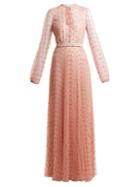 Luisa Beccaria Polka-dot-tulle Long-sleeved Gown