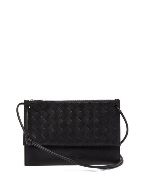 Matchesfashion.com Bottega Veneta - Intrecciato Double-pouch Cross-body Bag - Mens - Black