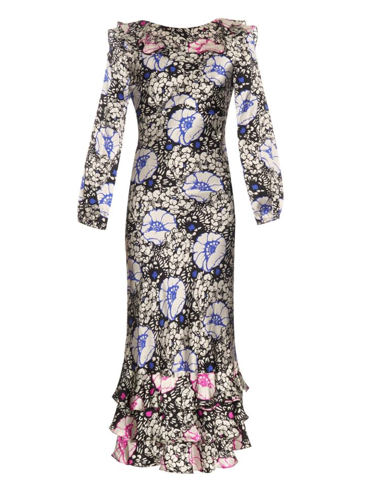 Duro Olowu Zanzibar Flower-print Silk-satin Dress