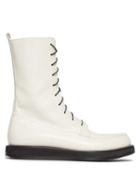 Matchesfashion.com The Row - Patty Lace Up Leather Boots - Womens - White