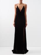 Nili Lotan - Katie Backless Velvet Gown - Womens - Black