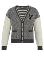 Saint Laurent Y-appliqu Intarsia-knit Wool Cardigan