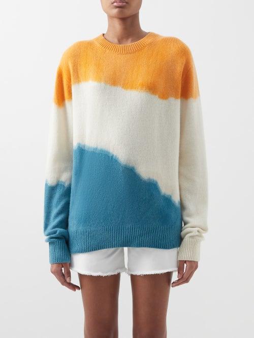 The Elder Statesman - Blot Tie-dye Cashmere Sweater - Womens - Orange Blue
