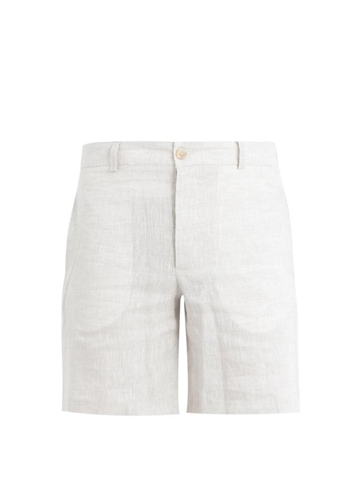 Hecho Mid-rise Straight-leg Linen Shorts