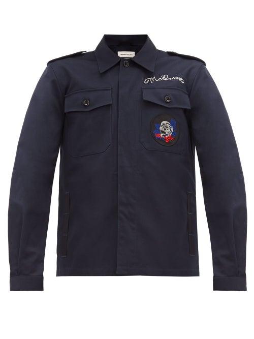 Matchesfashion.com Alexander Mcqueen - Cotton-gabardine Field Jacket - Mens - Navy