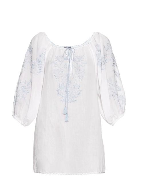 Juliet Dunn Hand-embroidered Cotton Beach Dress