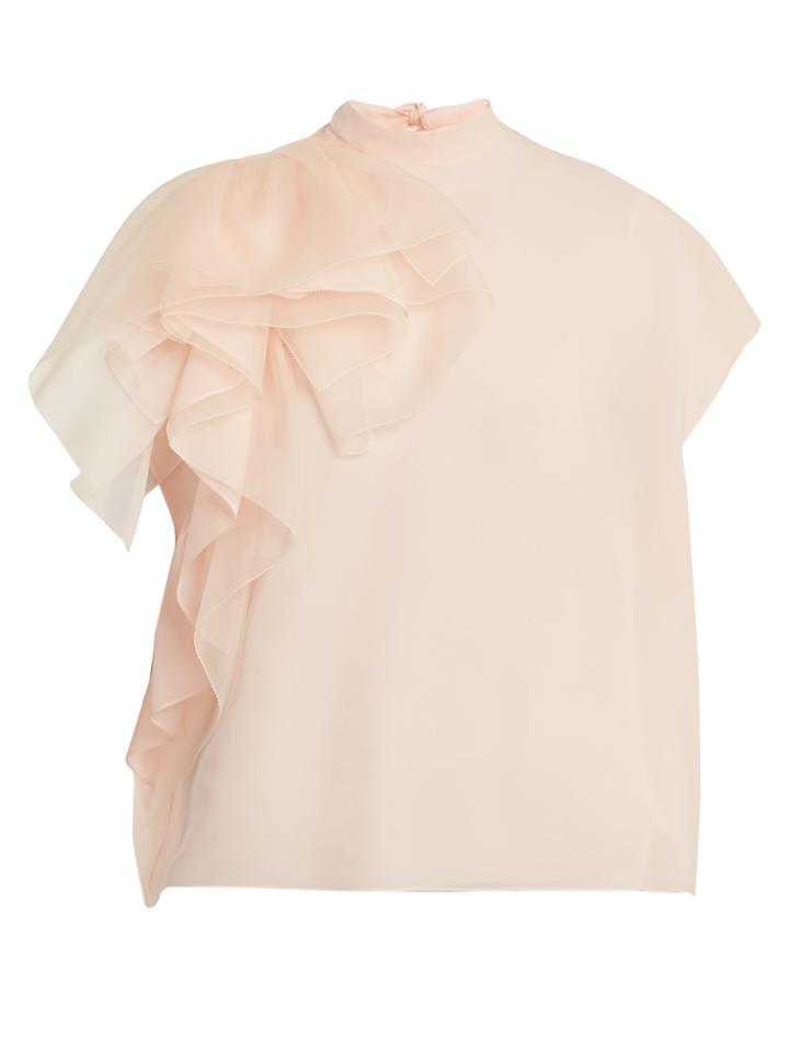 Delpozo Tie-neck Silk-georgette Top