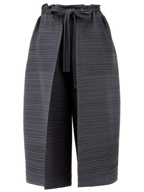 Matchesfashion.com Pleats Please Issey Miyake - Thicker Bounce Technical-pleated Culottes - Womens - Mid Grey