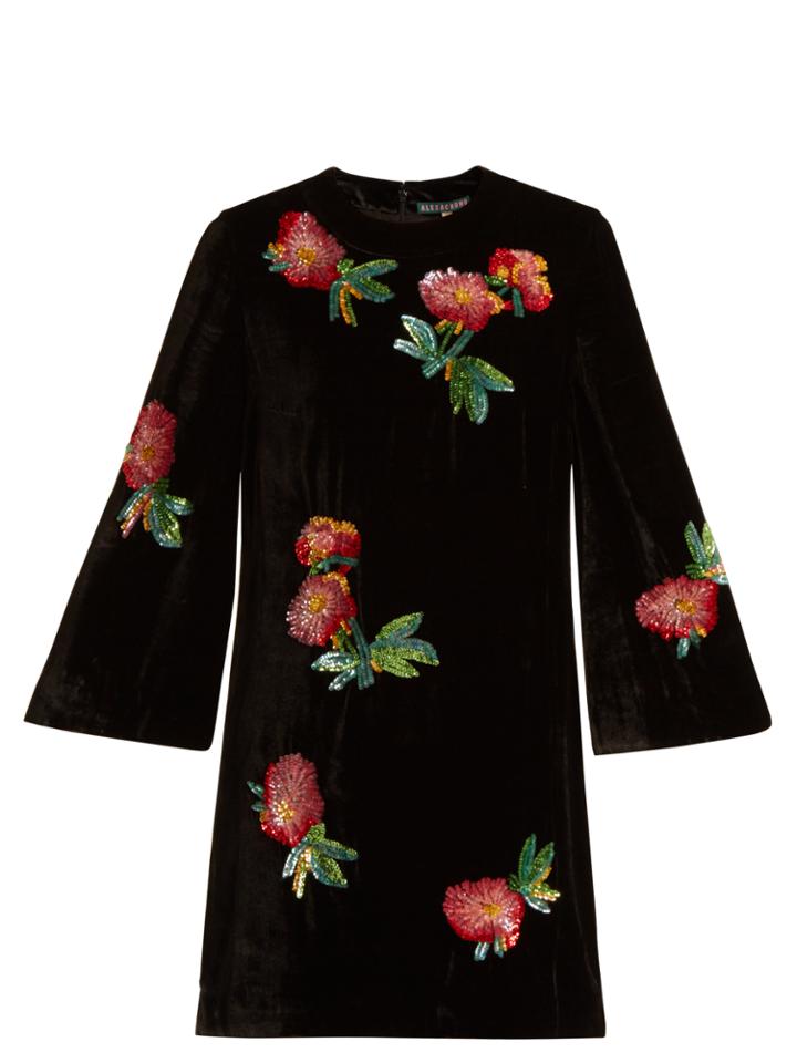 Alexachung Sequin-embellished Velvet Mini Tunic Dress